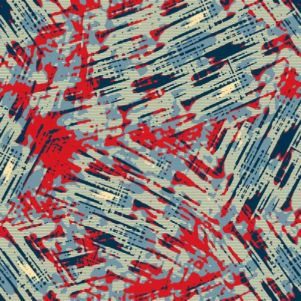 Klasik deniz mavisi, kırmızı, sarı, dikişsiz doku. Modern retro-yüzme modadan izler giyer. Memphis tarzı maskülen grunge soyut arka plan. Yüksek kaliteli jpg kumaşı.