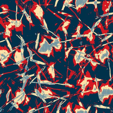 Klasik deniz mavisi, kırmızı, sarı, dikişsiz doku. Modern retro-yüzme modadan izler giyer. Memphis tarzı maskülen grunge soyut arka plan. Yüksek kaliteli jpg kumaşı.