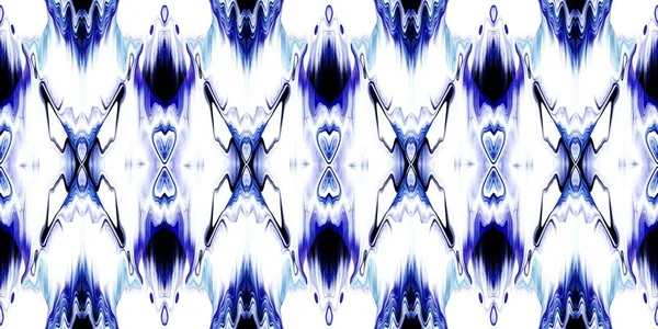 Geometrik mavi ombre kravat boyalı batik çizgili sınır deseni. Kusursuz Shibori alanı çizgili moda süslemesi. Boho Sahili 'nden atılmış, kurdele takmış, sonu gelmeyen bir bant.. — Stok fotoğraf