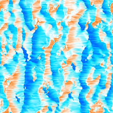 Dalgalı yaz boyası arka planı. Plaj mayosu için farklı renk karışımı, modaya uygun moda baskı. Boho dijital suluboya efekti damlatıyor. Yüksek çözünürlüklü, kusursuz desen materyali.