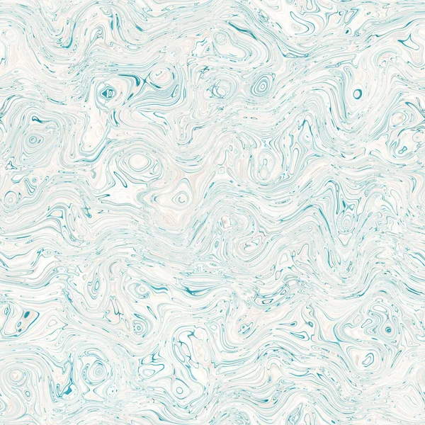 Aegean teal mottled swirl marble nautical texture background. Summer coastal living style home decor. Liquid fluid blue water flow effect dyed textile seamless pattern. — Stock Photo, Image