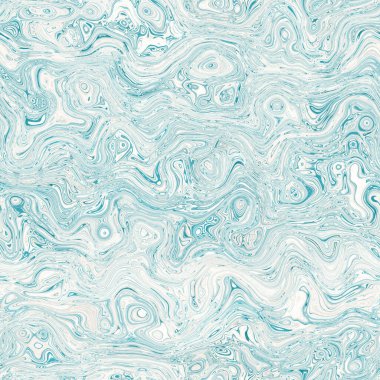 Ege mavisi benekli girdap mermer denizcilik dokusu arka planı. Yaz kıyı yaşam tarzı ev dekorasyonu. Sıvı mavi su akış efekti tekstil dikişsiz desen boyadı.