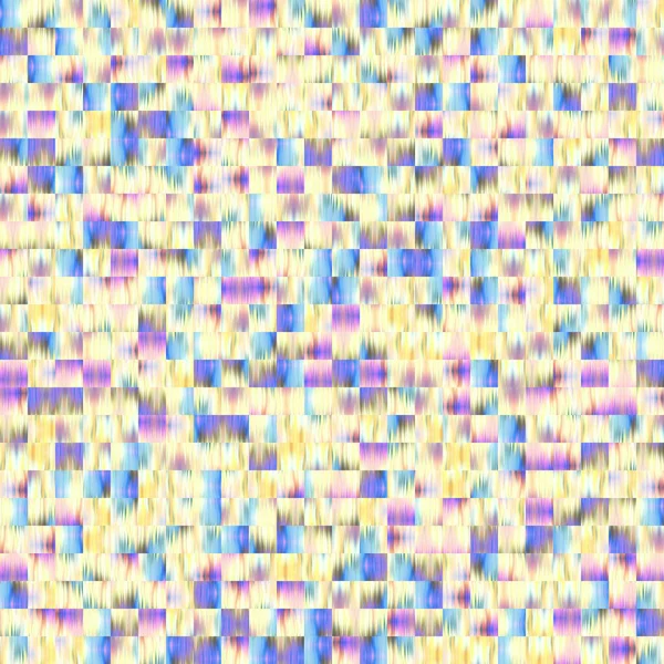 Optical low poly pixel grid dye blur texture background. Seamless washed out geometric ombre effect. 80s style retro square shape pattern. High resolution funky beach wear fashion textile tile. — Stock Photo, Image