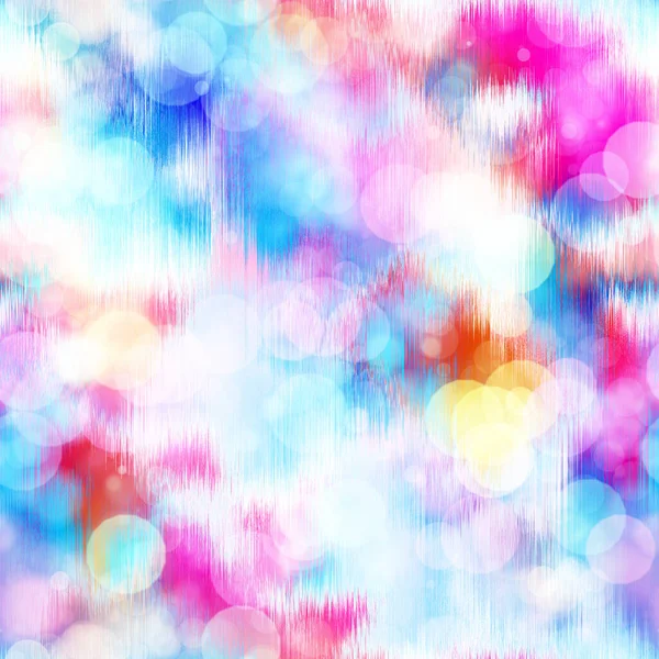 Seamless seventies tie dye bokeh texture. Hippie summer repeat background with ink dyed effect. — Stock Photo, Image