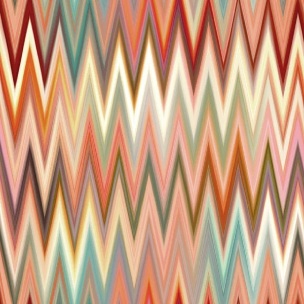Indonésie motif ikat dégradé teint dans l'espace. Effet zig zag panaché coloré sans couture. Rétro 1970 mode mode impression fond — Photo