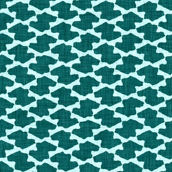 Egeo teal moteado rústico círculo de lino textura de fondo. Estilo de vida costera punteada verano. Patrón sin costura textil efecto tela azul turquesa claro. Lavado fuera de material de tela casa de campo de playa. — Foto de Stock