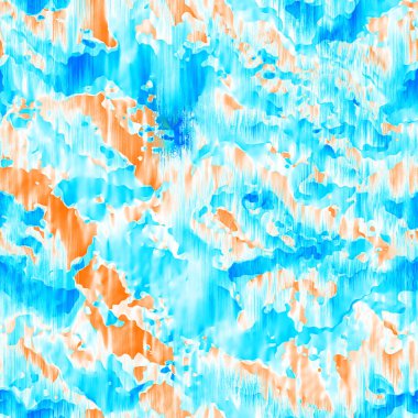 Dalgalı yaz boyası arka planı. Plaj mayosu için farklı renk karışımı, modaya uygun moda baskı. Boho dijital suluboya efekti damlatıyor. Yüksek çözünürlüklü, kusursuz desen materyali.