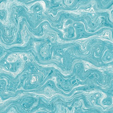 Ege mavisi benekli girdap mermer denizcilik dokusu arka planı. Yaz kıyı yaşam tarzı ev dekorasyonu. Sıvı mavi su akış efekti tekstil dikişsiz desen boyadı.