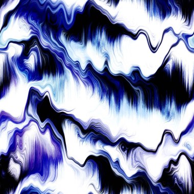 Dalgalı yaz boyası arka planı. Plaj mayosu için nemli ombre renk karışımı, modaya uygun moda baskısı. Damlayan dijital sıvı suluboya girdap etkisi. Yüksek çözünürlüklü dikişsiz kalıp materyal.