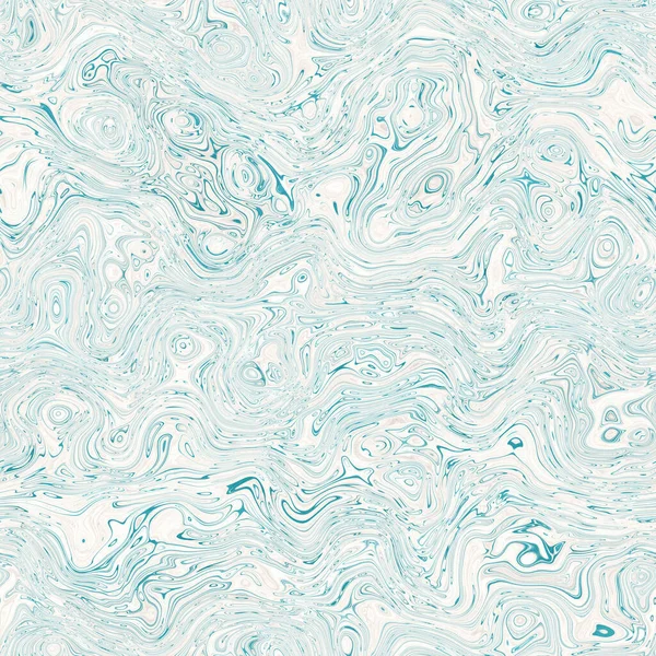 Aegean teal mottled swirl marble nautical texture background. Summer coastal living style home decor. Liquid fluid blue water flow effect dyed textile seamless pattern. — Stock Photo, Image