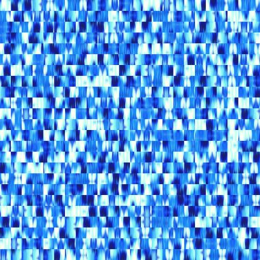 Optik düşük polyester piksel ızgara boya bulanık doku arka planı. Kusursuz yıkanmış geometrik ombre etkisi. 80 'lerin tarzı eski kare şekilli. Yüksek çözünürlüklü funky plaj giyin moda tekstil.