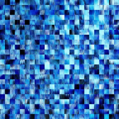 Optik düşük polyester piksel ızgara boya bulanık doku arka planı. Kusursuz yıkanmış geometrik ombre etkisi. 80 'lerin tarzı eski kare şekilli. Yüksek çözünürlüklü funky plaj giyin moda tekstil.