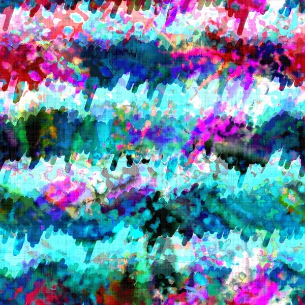Bałagan lato krawat barwnik Batik plaży nosić wzór. Bezproblemowe kolorowe plamy przestrzeni barwione efekt mody. Zmyte miękkie tło meblowe. — Zdjęcie stockowe