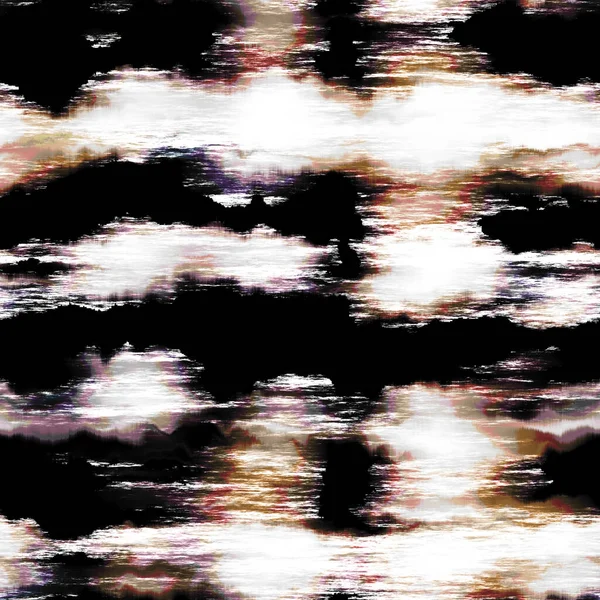 Streaked broken stripe summer tie dye batik beach wear pattern. Seamless blotched stain space dyed shibori effect. Washed out painterly trendy fashion print background. — Stock Photo, Image
