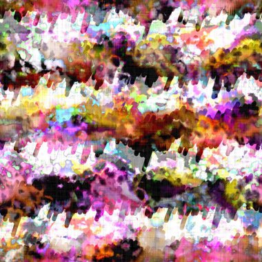 Dağınık yaz kravatlı batik plaj desenli. Kusursuz renkli lekeli uzay boyalı efekt modayı. Yumuşak döşenmiş arka plan yıkanmış. 