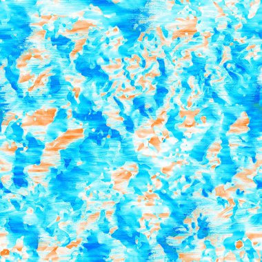 Dalgalı yaz boyası arka planı. Plaj mayosu için farklı renk karışımı, modaya uygun moda baskı. Boho dijital suluboya efekti damlatıyor. Yüksek çözünürlüklü, kusursuz desen materyali.