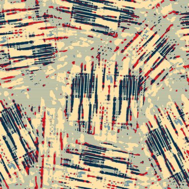 Eğlenceli sarı, kırmızı, soyut, dikişsiz doku. Modern retro-yüzme her yerde moda. Sahilde yaşam yastığı kaplaması ya da sahil evi kumaş arka planı. Yüksek kalite jpg batik swatch.