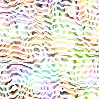 Kusursuz 70 'ler, boya şeritli bokeh desenli. Hippi yaz dalgalı çizgili arka planı mürekkep boyalı efektle tekrarla.