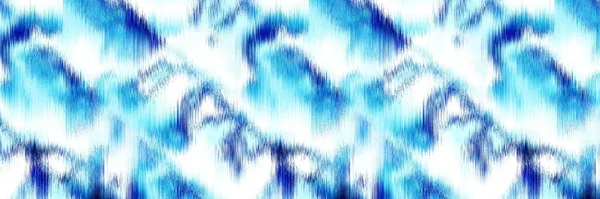 Ωκεανό μπλε στίγματα λωρίδα συνόρων λινό φόντο υφή. Καλοκαίρι παράκτια στυλ διαβίωσης κυματιστό εφέ υφάσματος νερού. Azure blu ξεπλύνετε αιμορραγούν υλικό άκρη. Διακοσμητική υφασμάτινη κορδέλα μοτίβο. — Φωτογραφία Αρχείου