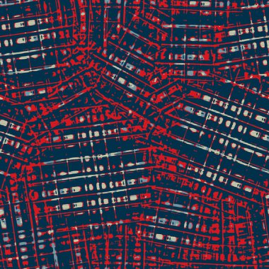 Klasik deniz mavisi, kırmızı, sarı, dikişsiz doku. Modern retro-yüzme modadan izler giyer. Memphis tarzı maskülen grunge soyut arka plan. Yüksek kaliteli jpg kumaşı.