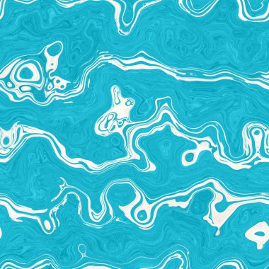 Ege mavisi benekli girdap mermer denizcilik dokusu arka planı. Yaz kıyı yaşam tarzı ev dekorasyonu. Sıvı mavi su akış efekti tekstil dikişsiz desen boyadı.