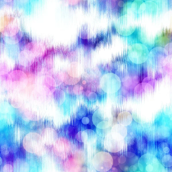 Seamless seventies tie dye bokeh texture. Hippie summer repeat background with ink dyed effect. — Stock Photo, Image