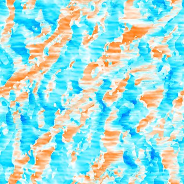 Dalgalı yaz boyası arka planı. Plaj mayosu için farklı renk karışımı, modaya uygun moda baskı. Boho dijital suluboya efekti damlatıyor. Yüksek çözünürlüklü, kusursuz desen materyali.