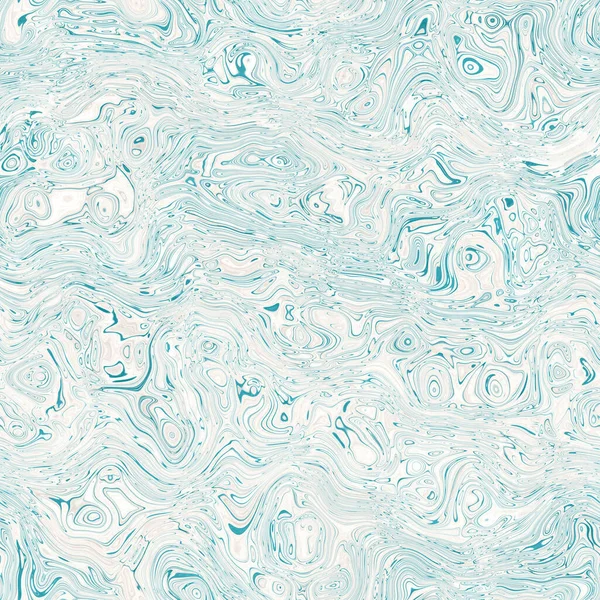 Aegean teal mottled swirl marble nautical texture background. Summer coastal living style home decor. Liquid fluid blue water flow effect dyed textile seamless pattern. — Stock Photo, Image