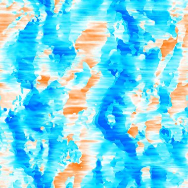 Dalgalı yaz boyası arka planı. Plaj mayosu için farklı renk karışımı, modaya uygun moda baskı. Boho dijital suluboya efekti damlatıyor. Yüksek çözünürlüklü, kusursuz desen materyali.