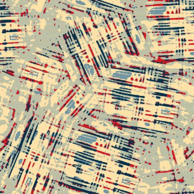 Eğlenceli sarı, kırmızı, soyut, dikişsiz doku. Modern retro-yüzme her yerde moda. Sahilde yaşam yastığı kaplaması ya da sahil evi kumaş arka planı. Yüksek kalite jpg batik swatch.