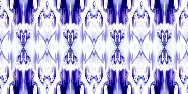 Geometriska indigo blå ombre slips färgämne batik rand kant mönster. Sömlös shibori utrymme färgad randig effekt mode kantlist. Tvättad boho strand bära band ändlös tejp. — Stockfoto