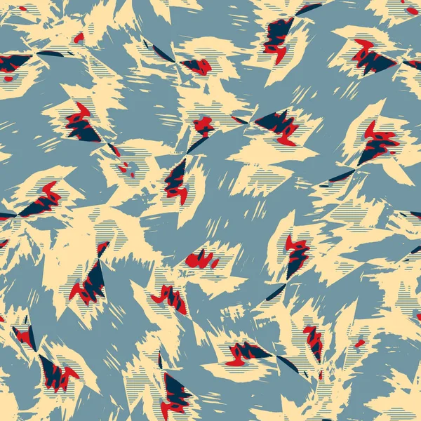 Fun jaune bleu rouge abstrait texture transparente. Rétro moderne maillot de bain mode partout imprimer. Coastal conception de couverture de coussin de salon ou fond de tissu de chalet de plage. Haute qualité jpg batik swatch. — Photo