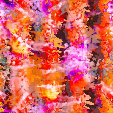 Dağınık yaz kravatlı batik plaj desenli. Kusursuz renkli lekeli uzay boyalı efekt modayı. Yumuşak döşenmiş arka plan yıkanmış. 