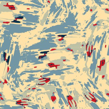 Eğlenceli sarı, kırmızı, soyut, dikişsiz doku. Modern retro-yüzme her yerde moda. Sahilde yaşam yastığı kaplaması ya da sahil evi kumaş arka planı. Yüksek kalite jpg batik swatch.