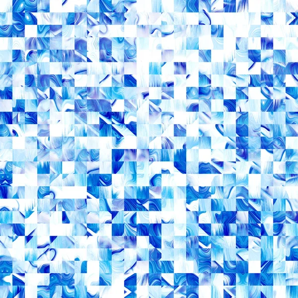 Optikai alacsony poli pixel rács festék elmosódott textúra háttér. Zökkenőmentes kimosott geometriai ombre hatás. 80-as évek stílusa retro négyzet alakú minta. Nagy felbontású funky strand viselet divat textil csempe. — Stock Fotó