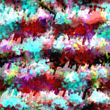 Dağınık yaz kravatlı batik plaj desenli. Kusursuz renkli lekeli uzay boyalı efekt modayı. Yumuşak döşenmiş arka plan yıkanmış. 