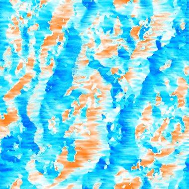 Dalgalı yaz boyası arka planı. Plaj mayosu için farklı renk karışımı, modaya uygun moda baskı. Boho dijital suluboya efekti damlatıyor. Yüksek çözünürlüklü, kusursuz desen materyali.