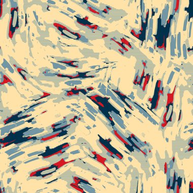 Eğlenceli sarı, kırmızı, soyut, dikişsiz doku. Modern retro-yüzme her yerde moda. Sahilde yaşam yastığı kaplaması ya da sahil evi kumaş arka planı. Yüksek kalite jpg batik swatch.