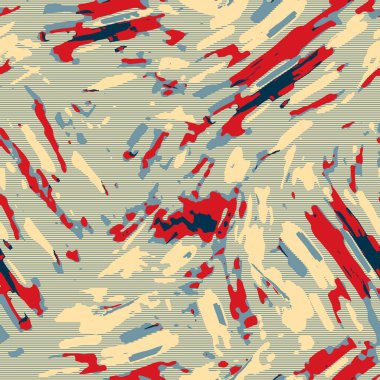 Eğlenceli sarı, kırmızı, soyut, dikişsiz doku. Modern retro-yüzme her yerde moda. Sahilde yaşam yastığı kaplaması ya da sahil evi kumaş arka planı. Yüksek kalite jpg batik swatch.