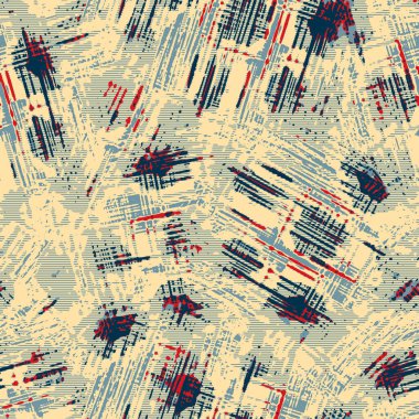 Eğlenceli sarı, kırmızı, soyut, dikişsiz doku. Modern retro-yüzme her yerde moda. Sahilde yaşam yastığı kaplaması ya da sahil evi kumaş arka planı. Yüksek kalite jpg batik swatch.