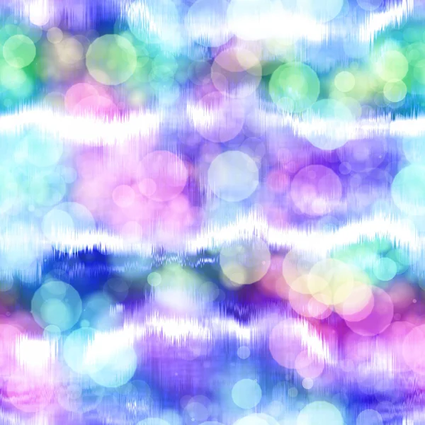 Seamless seventies tie dye bokeh texture. Hippie summer repeat background with ink dyed effect. — Stock Photo, Image