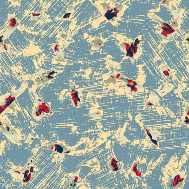 Eğlenceli sarı, kırmızı, soyut, dikişsiz doku. Modern retro-yüzme her yerde moda. Sahilde yaşam yastığı kaplaması ya da sahil evi kumaş arka planı. Yüksek kalite jpg batik swatch.