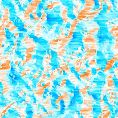 Dalgalı yaz boyası arka planı. Plaj mayosu için farklı renk karışımı, modaya uygun moda baskı. Boho dijital suluboya efekti damlatıyor. Yüksek çözünürlüklü, kusursuz desen materyali.