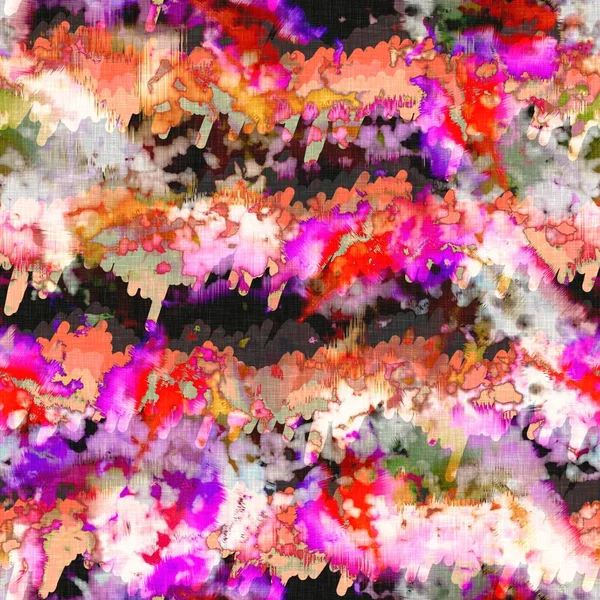 Dağınık yaz kravatlı batik plaj desenli. Kusursuz renkli lekeli uzay boyalı efekt modayı. Yumuşak döşenmiş arka plan yıkanmış. 