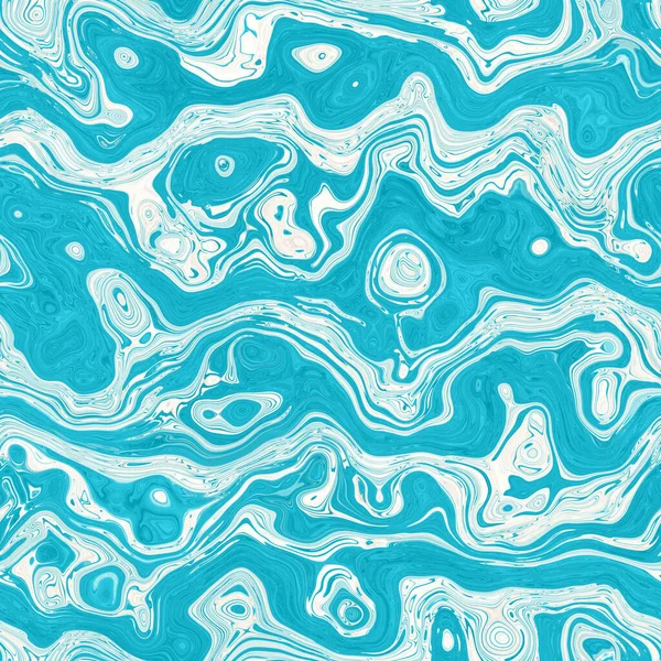 Aegean teal motttled redemoinho mármore fundo textura náutica. Verão estilo de vida costeira decoração da casa. Fluido líquido efeito de fluxo de água azul padrão sem costura têxtil tingido. — Fotografia de Stock