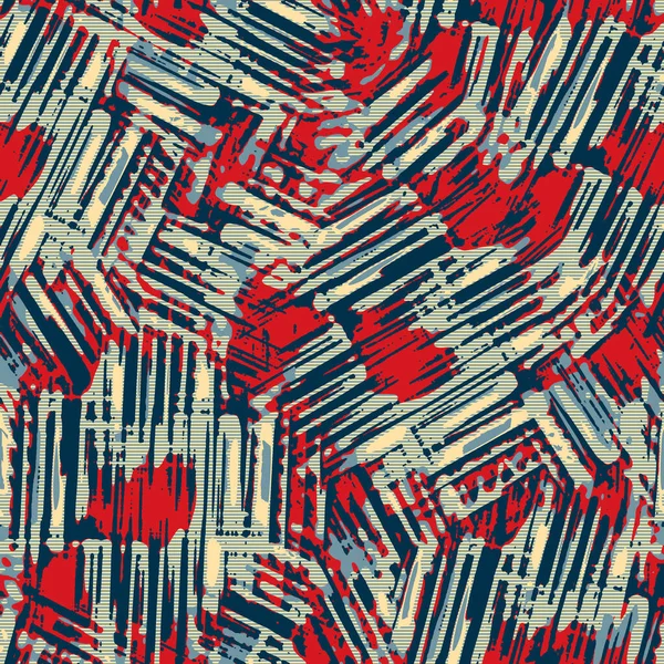 Klasik deniz mavisi, kırmızı, sarı, dikişsiz doku. Modern retro-yüzme modadan izler giyer. Memphis tarzı maskülen grunge soyut arka plan. Yüksek kaliteli jpg kumaşı.