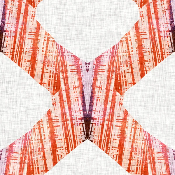 Modèle de style kaléidoscope rétro coloré des années soixante. Fond textile vintage moderne en tissu. Fun funky effet sérigraphie tissé. Effet de symétrie complexe pour l'ameublement de carreaux de conception allover. Échantillon — Photo