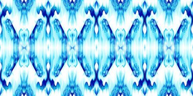 Geometrik mavi ombre kravat boyalı batik çizgili sınır deseni. Kusursuz Shibori alanı çizgili moda süslemesi. Boho Sahili 'nden atılmış, kurdele takmış, sonu gelmeyen bir bant..