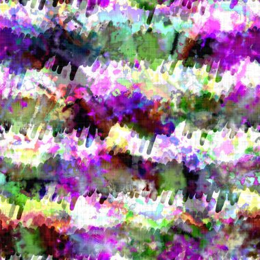 Dağınık yaz kravatlı batik plaj desenli. Kusursuz renkli lekeli uzay boyalı efekt modayı. Yumuşak döşenmiş arka plan yıkanmış. 