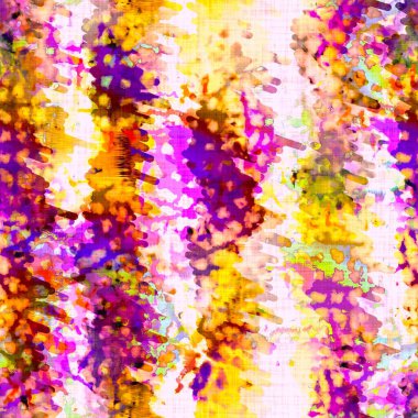 Dağınık yaz kravatlı batik plaj desenli. Kusursuz renkli lekeli uzay boyalı efekt modayı. Yumuşak döşenmiş arka plan yıkanmış. 